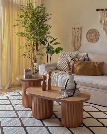 طقم طاوله خشب طبيعى 