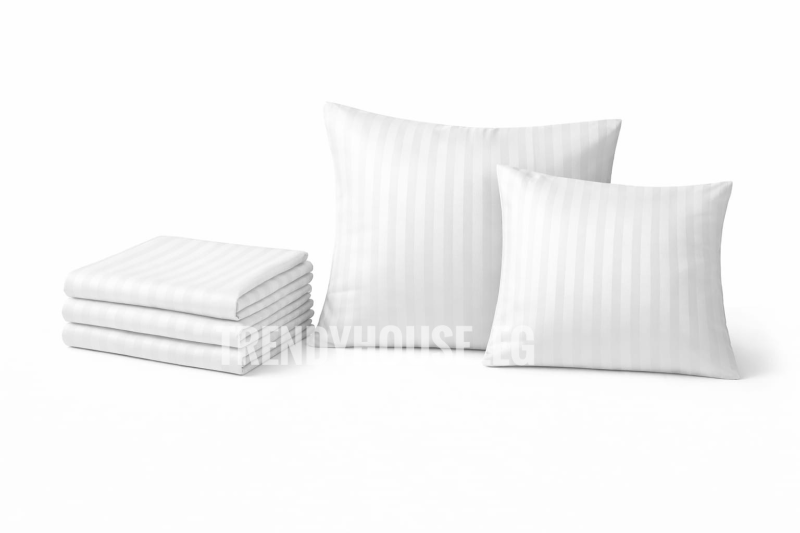 طقم ملايه سرير  سترايب ابيض