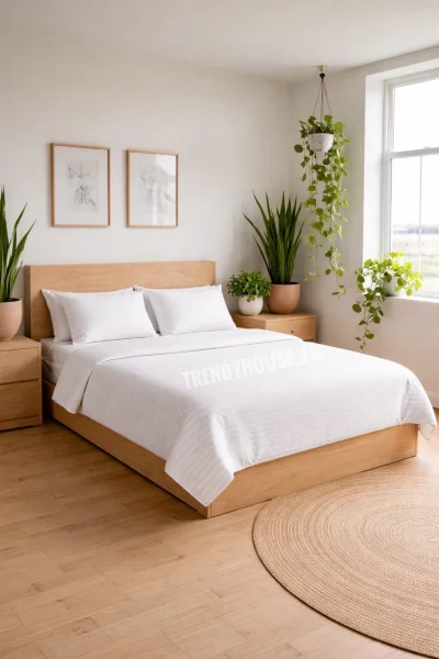 طقم ملايه سرير  سترايب ابيض