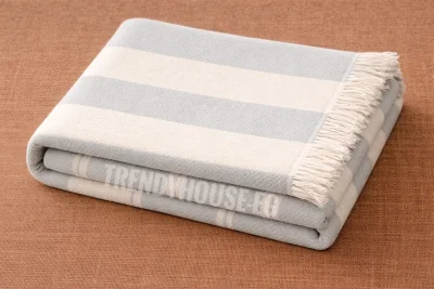 مفرش ركنه جراي مقلم عريض 