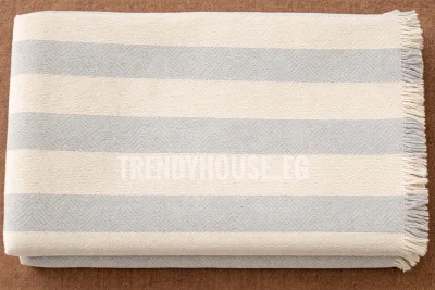 مفرش ركنه جراي مقلم عريض 