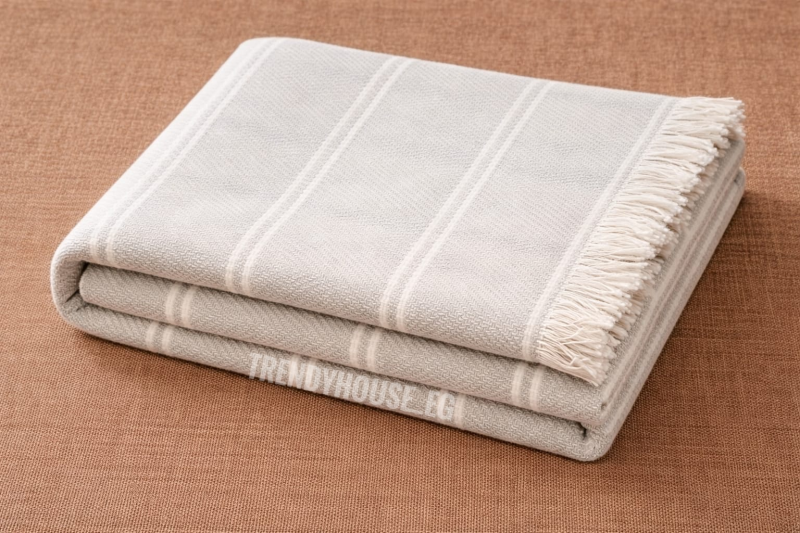 مفرش ركنه جراي مقلم 