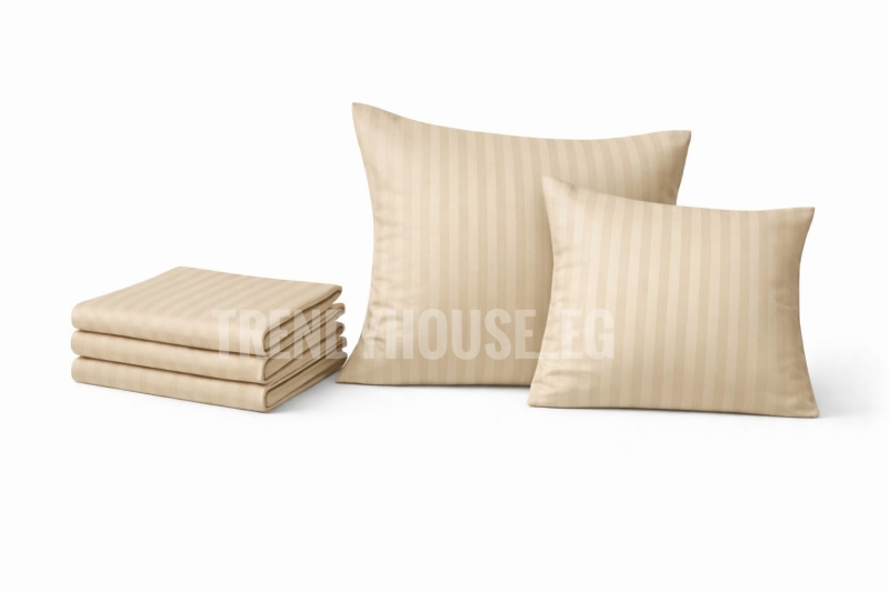 طقم ملايه سرير سترايب بيج